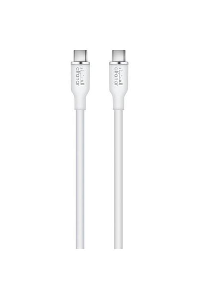 Generic AL FANAR 10Gbps 5A Silicone USB Type-C to Type-C Fast Charging Cable White 2m C52C-CSW11