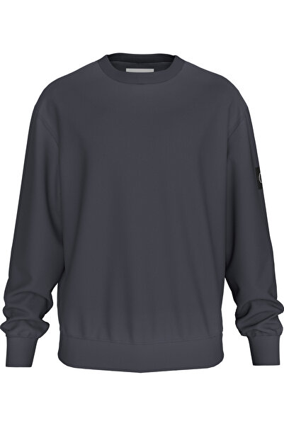 Calvin Klein سويت شيرت كالفن كلاين للرجال من القطن المغسول باللون الأبنوسي