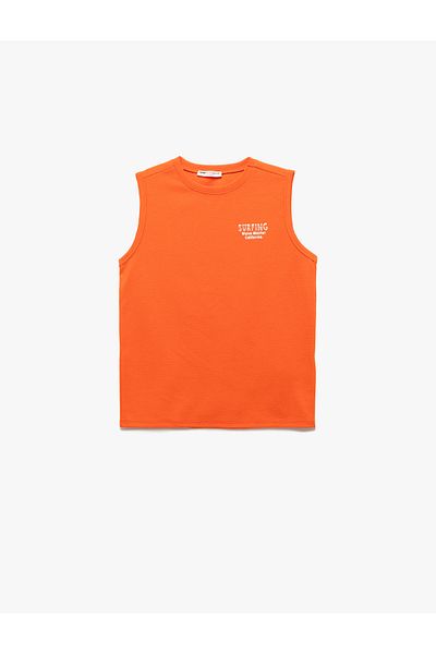 Koton Crew Neck Sleeveless T-Shirt with Print Detail