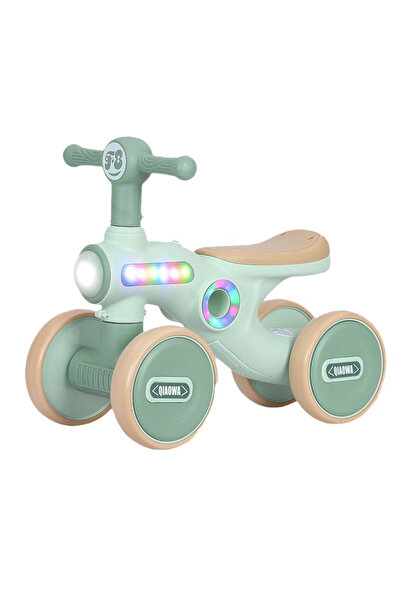 KidLe Kids Balance Bike, 4-Wheel Baby Balance Bike, with Large Anti-Slip Whee...