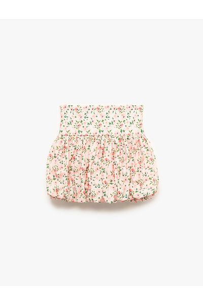 Koton Cotton Flounced Floral Skirt