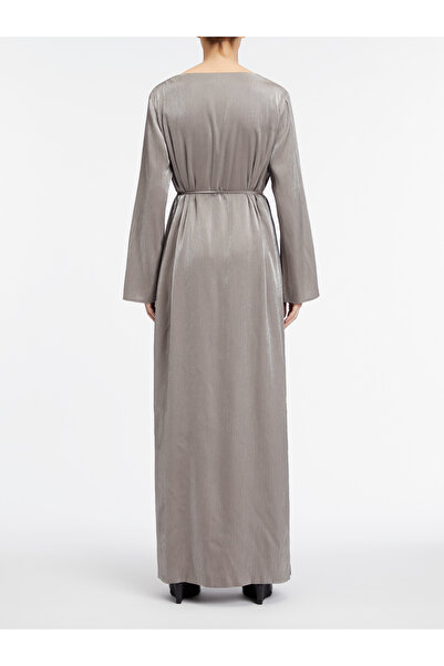 Calvin Klein Women City Grid Aop Metallic Plisse Midi Dress