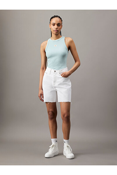 Calvin Klein Women Denim Light White Bermuda Shorts