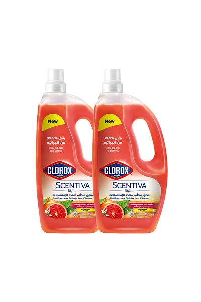Clorox Scentiva Madagascar Citrus Grove Multipurpose Disinfectant Cleaner 2 x 1.5 Litres