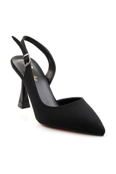Bambi Matte Black Women's Classic Heeled Shoes K01038005638