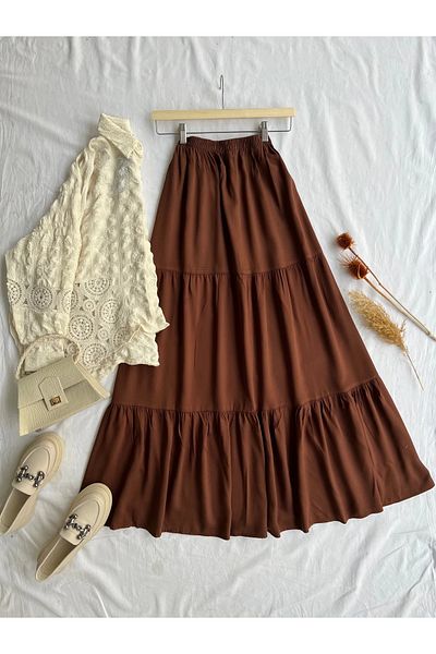 ENDAMIM Plus Size Viscosse Skirt