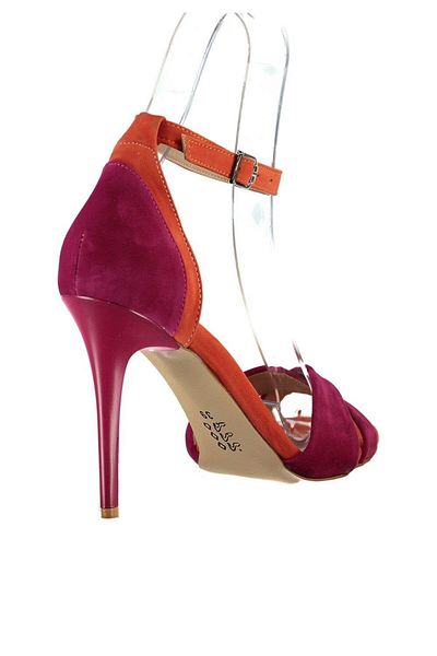 Fox Shoes B922113802 Orange/Fuchsia Suede Thin Heeled Women's Shoes