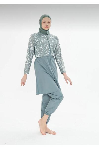 Fantasy Πλήρως καλυμμένο μαγιό με φερμουάρ Αλεξίπτωτο Hijab Μαγιό 3479