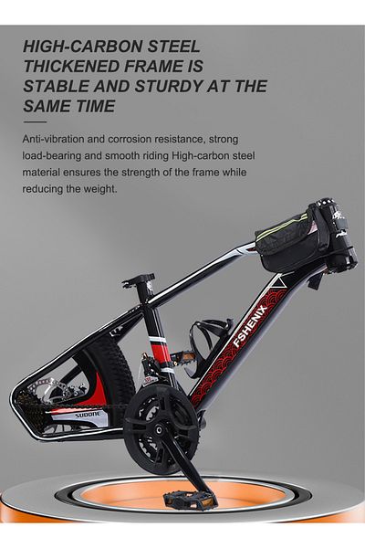 KidLe 22 Inch Kids Mountain Bike Dual Disc Brake, Bicycle with Headlight for 8-12-15 Years Boys and Girls