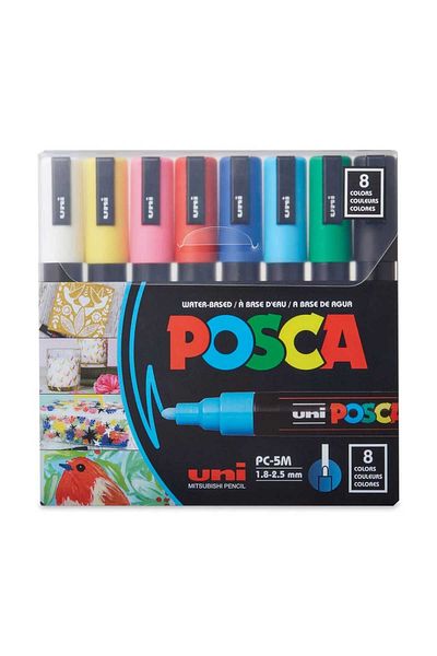 Uni Posca Set of 8 markers, uni Posca PC5M, medium tip, multicolor