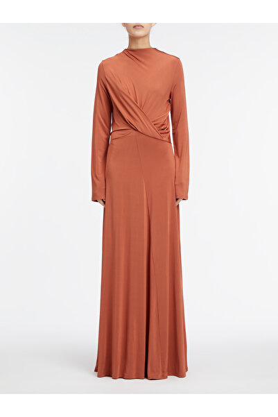 Calvin Klein Women Maple Syrup Jersey Twist Waist Maxi Dress