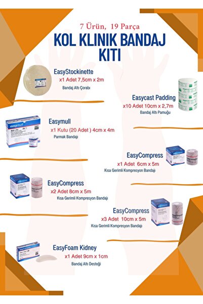 Easy Lenfödem (ÜST EKSTREMİTE) Tam KOL Kompresyon Bandaj Seti