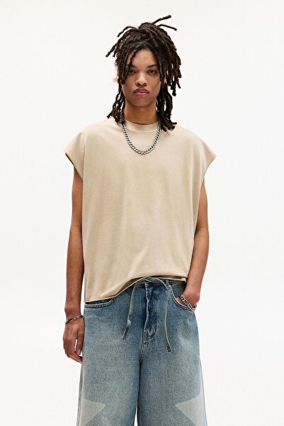 Pull & Bear Washed sleeveless T-shirt