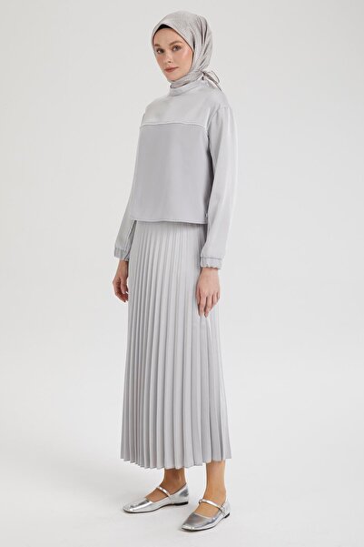 Armine TREND Armi̇ne Trend Pleated Double Suit with Elasticated Sleeves-Grey 25Yt643