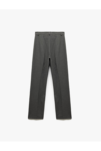 Koton Cepli Standart Bel Düz Bol Paça Kumaş Pantolon