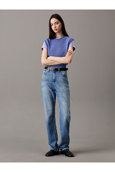 Calvin Klein Women Denim Medium Blue High Rise Straight Jeans