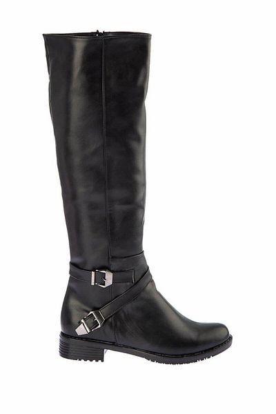 Fox Shoes E726203409 Μαύρες Γυναικείες Μπότες με χαμηλό τακούνι