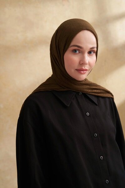 ARMANDA Σάλι με μοτίβο μουσελίνας 3351-846 Σκούρο Χακί