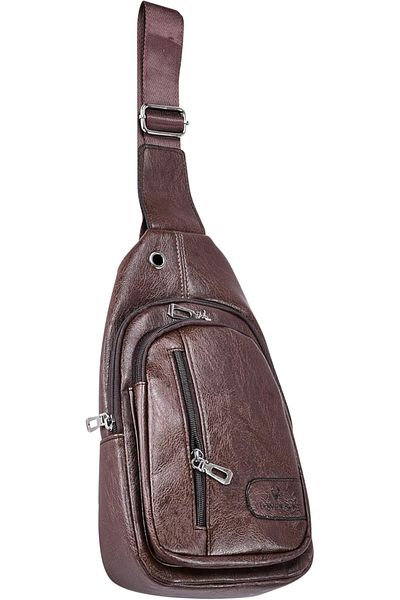 DONBOLSO Unisex crossbody bag, shoulder or hand bag, leather, 3 compartments, 30 X 16 X 10 cm, Dark Brown