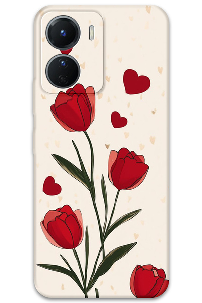 Gramaphone Vivo Y16 Compatible Flower Pattern Phone Case + Screen Protector -...