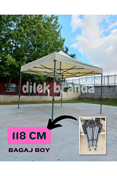 Dilek Branda BAGAJ BOY 3x3 Premium 40'lık Altıgen Demirli Katlanır Çardak (118cm)