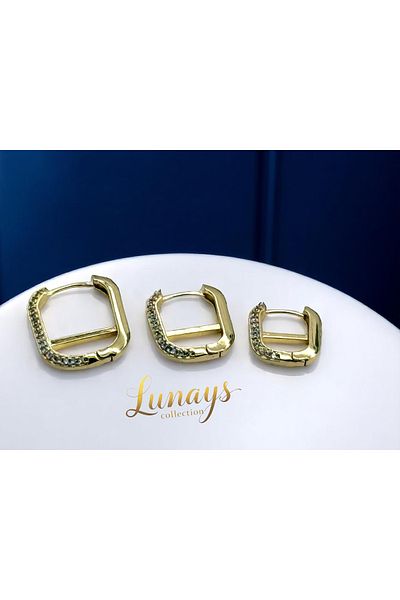 Lunays Jevelry Victorian Model 3-Piece Women's Earring Set Gold Color Earrings