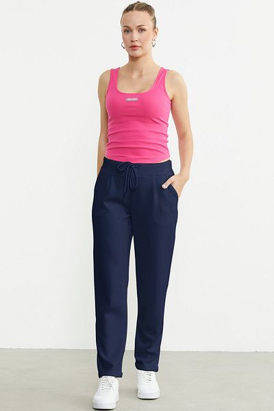Sementa Pantaloni de sport cu două picioare plisate - bleumarin