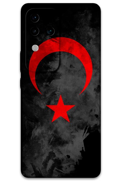 Gramaphone Vivo V30 Compatible Turkish Flag Patterned Phone Case + Screen Pro...
