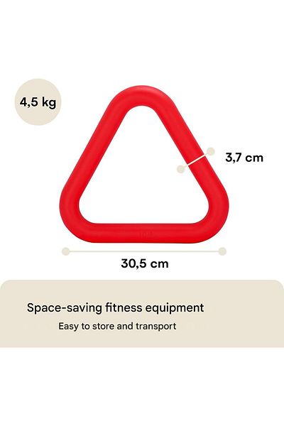 POWRX Weight Kettlebell Triangle, POWRX, silicone coated, 30.5 x 28 x 3.7 cm, 4.7 KG, Red