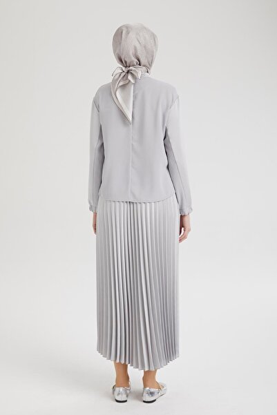 Armine TREND Armi̇ne Trend Pleated Double Suit with Elasticated Sleeves-Grey 25Yt643