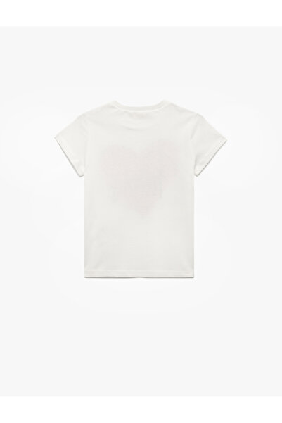 Koton Βαμβακερό μπλουζάκι με κοντό μανίκι με λαιμόκοψη