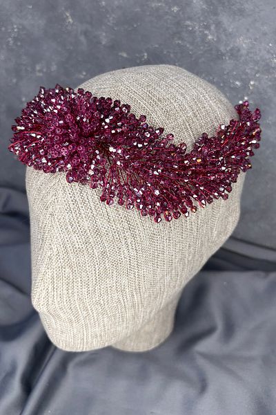 Hayalperest boncuk Diamira Sparkling Romantic Stone Bridal Accessory Dark Fuchsia