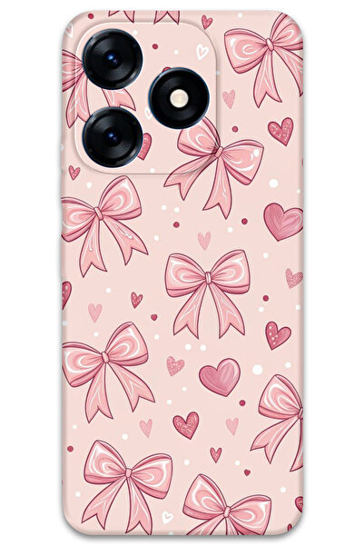 Gramaphone Tecno Spark Go 2024 Uyumlu Kurdele Desenli Telefon Kılıfı + Ekran Koruyucu - 5802