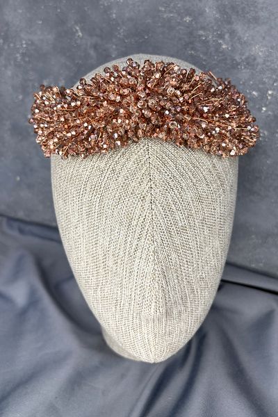 Hayalperest boncuk Diamira Sparkling Romantic Stone Bridal Accessory Copper