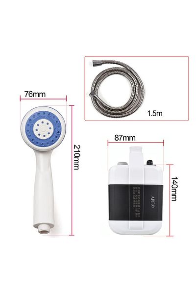 Generic Dus Portabil De Camping Apf® – Reincarcabil Usb, 2200mah, 4-5l/min, 1.5m Furtun