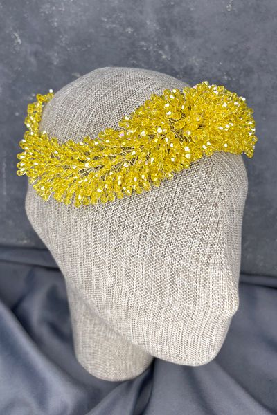 Hayalperest boncuk Diamira Sparkling Romantic Stone Bridal Accessory Yellow