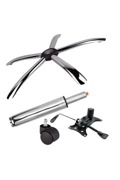 Depox Set de discuri de echilibru metalice, bază 60 cm, rolă universală Ø11 mm și cilindru cu piston, gaz, scaune de birou