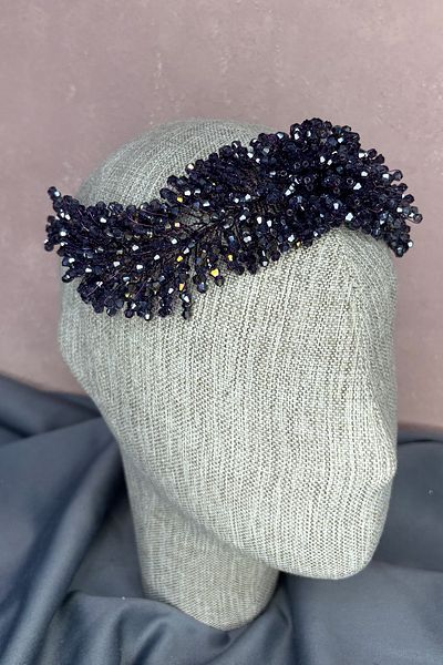 Hayalperest boncuk Accesoriu pentru păr de mireasă dens cu margele Diamira Liliac închis