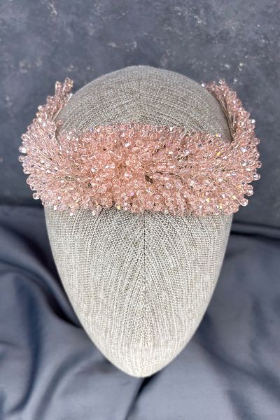 Hayalperest boncuk Diamira Beaded Intense Bridal Hair Accessory Salmon