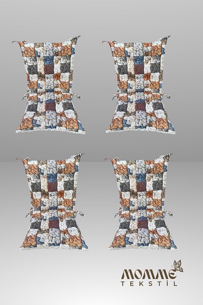 MoMMe Back Chair Cushion 5D Printed Fabric 40X85 cm Set of 4