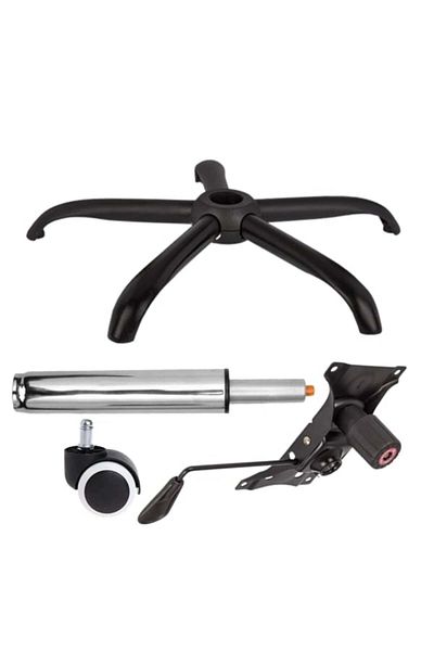 Depox Set de plăci de echilibru metalice 22 cm x 15 cm, bază 64 cm cu rolă universală și cilindru cu piston, scaune de birou