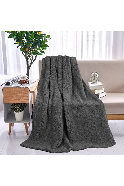 Dormitio Velvet teddy fleece blanket, 150x200 cm, 100% polyester, 210gsm, Grey