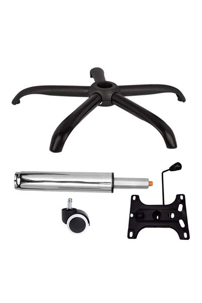 Depox Set de plăci de echilibru metalice 26 x 15 cm, bază 64 cm, cilindru universal cu rolă și piston, scaune de birou