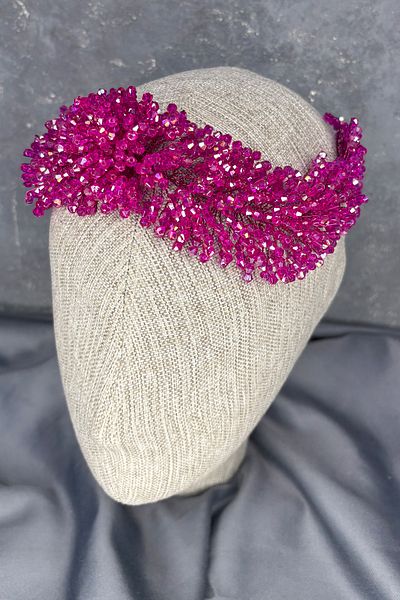 Hayalperest boncuk Diamira Sparkling Romantic Stone Bridal Accessory Fuchsia