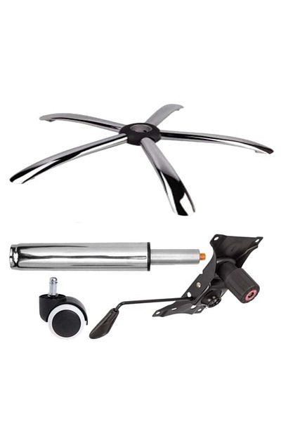 Depox Set de discuri de echilibru metalice, bază 60 cm, rolă universală din cauciuc și cilindru cu piston, scaune de birou
