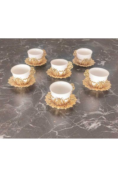 gut putzen Gutputzen Turkish Coffee Presentation Set 6 Pcs Metal Coffee Cup Set Zemzem Set