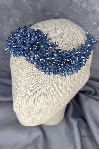 Hayalperest boncuk Diamira Beaded Intense Bridal Hair Accessory Midnight Blue