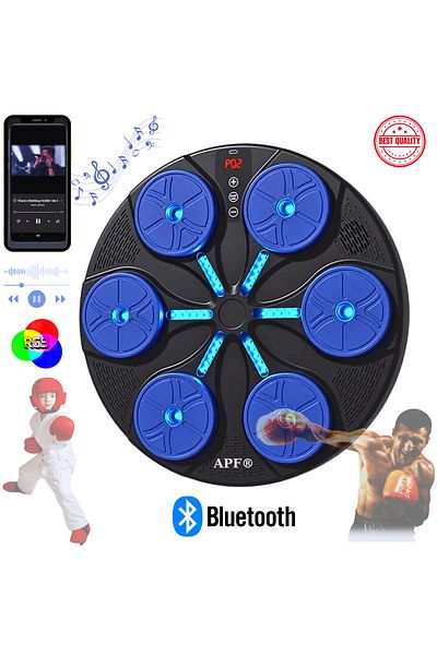 Generic APF® Interactive Boxing Machine with LED Lights, Music and Adjustable Workout Modes - Blue