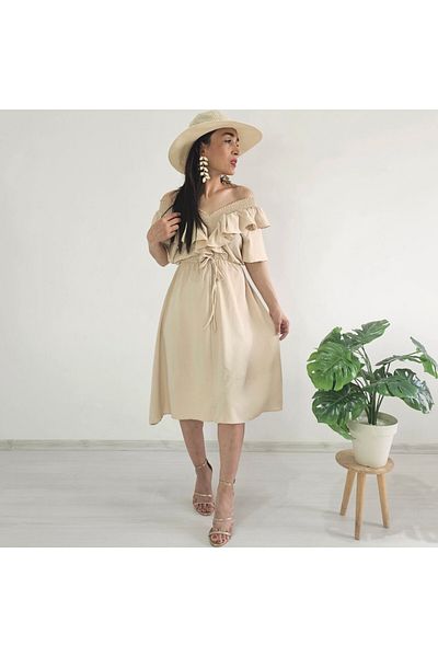 6 butik altı üstü butik Ruffle Detail Dress