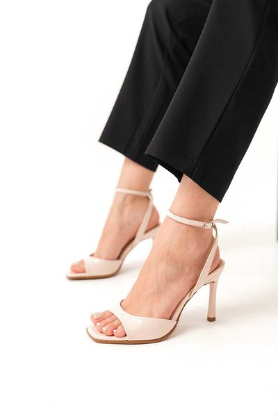 Lolita Love Shoes Mady Metallic Skin Patent Leather Ankle Strap High Heeled Shoes